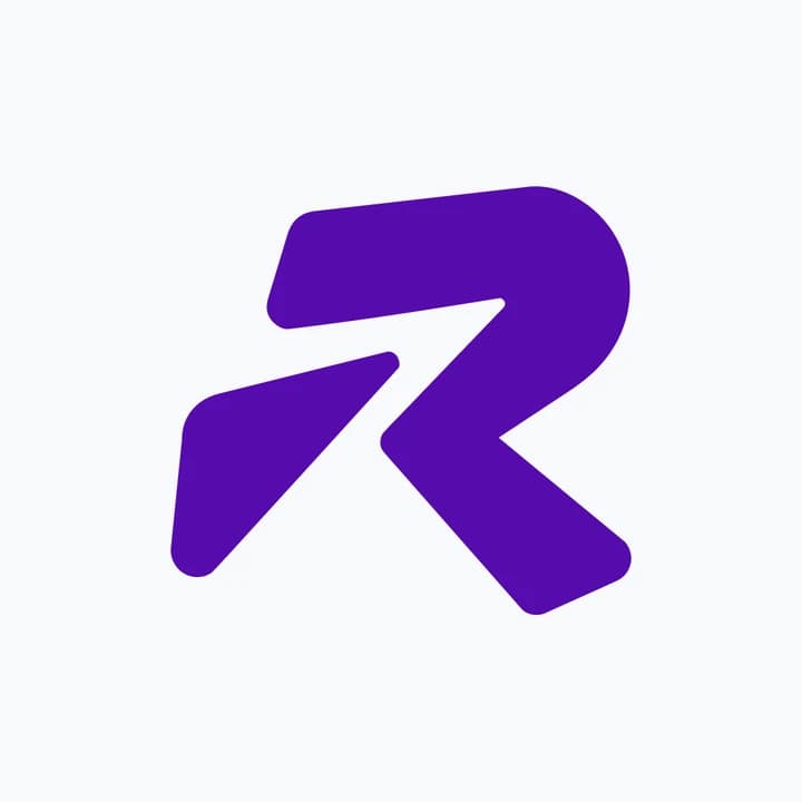 RlayHub logomark in brand purple on the light surface