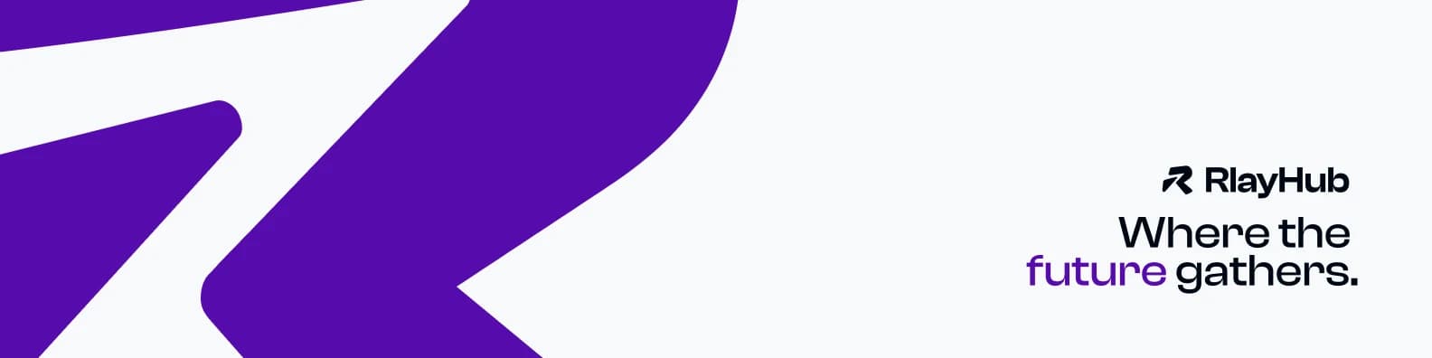 RlayHub LinkedIn cover with the mark cropped past the frame
