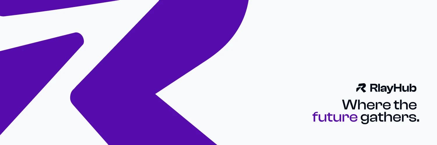 RlayHub X header with the mark cropped past the frame